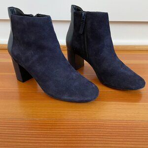 Cole Haan Blue Suede Leather Ankle Booties Size 6